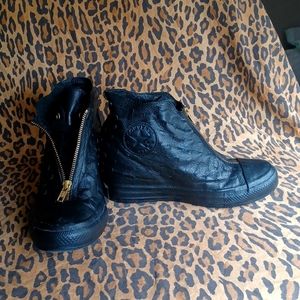 Converse Black Wedge Shoes size 9